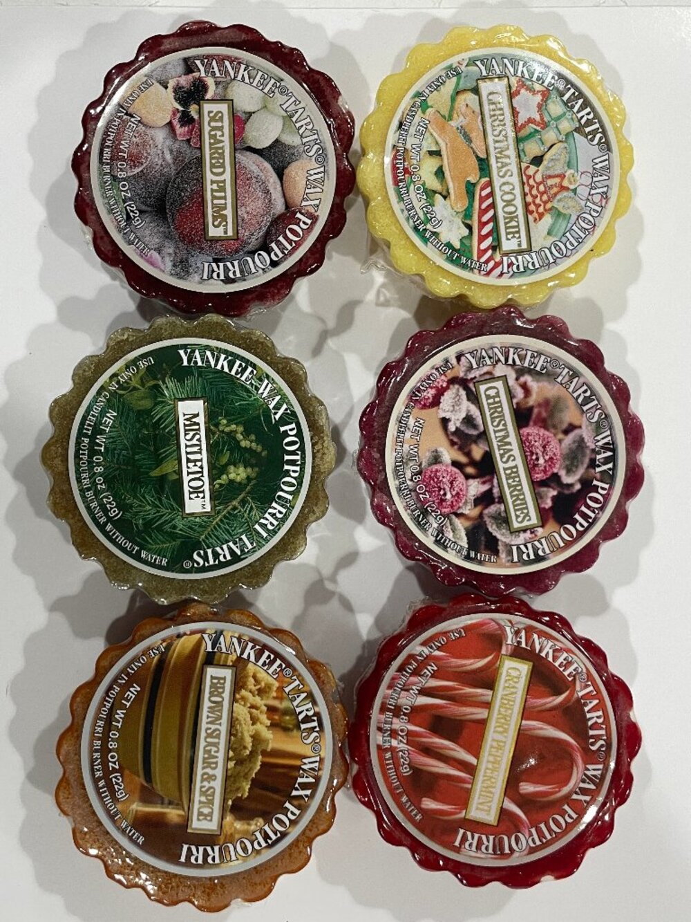 Lot 6 NOS Yankee Candle Wax Potpouri Tars Christmas Scents Some Retired Xmas Ber